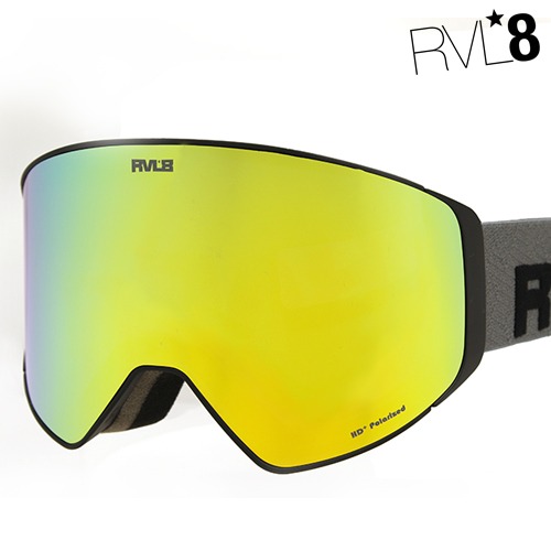 RVL8 리플렉터 마그넷 3D 스키 보드 고글  폴라라이즈드(편광)HD+ 골드 스페어렌즈 무료